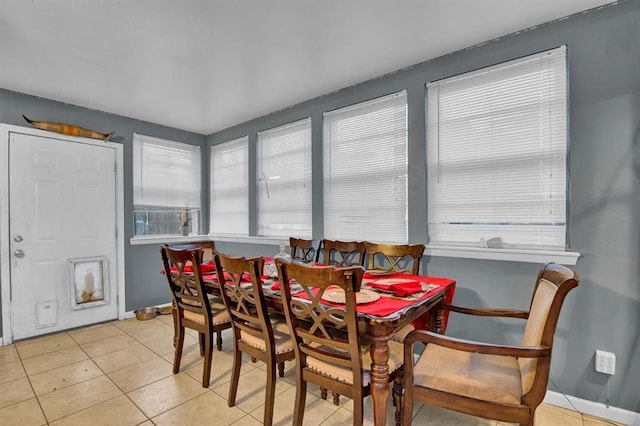 view of tiled dining space