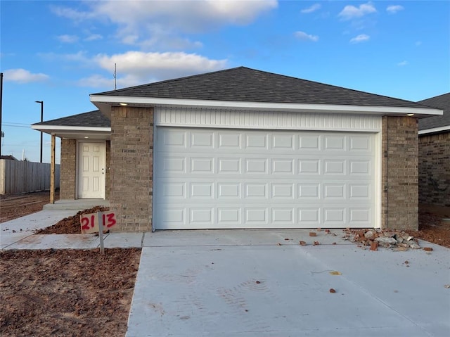 view of garage