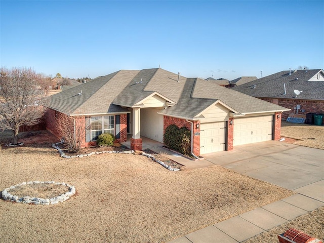 ranch-style home with a garage