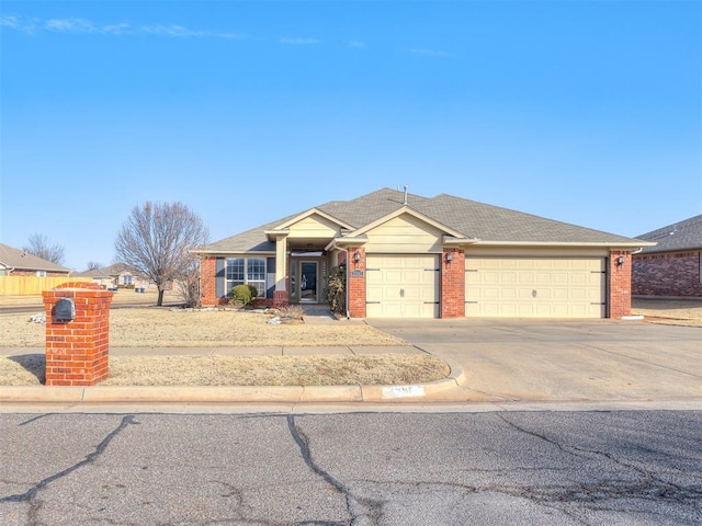 ranch-style home with a garage