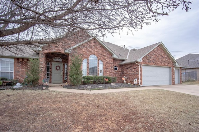 view of front of home with a garage