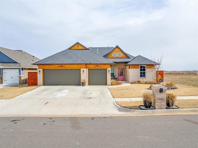 view of front of house with a garage