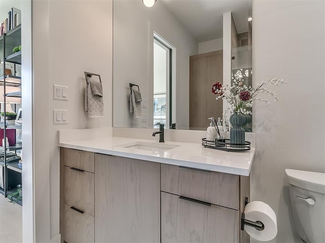 bathroom with toilet and vanity