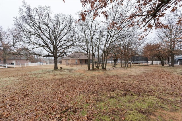 view of yard featuring a rural view