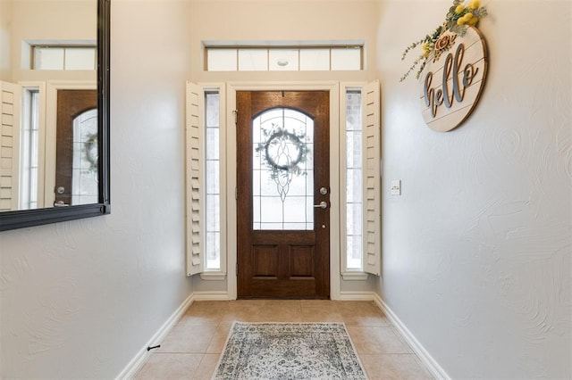 view of tiled entrance foyer