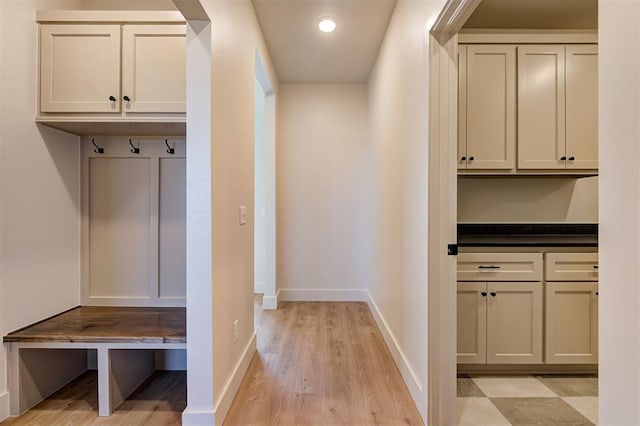 mudroom featuring light wood-type flooring