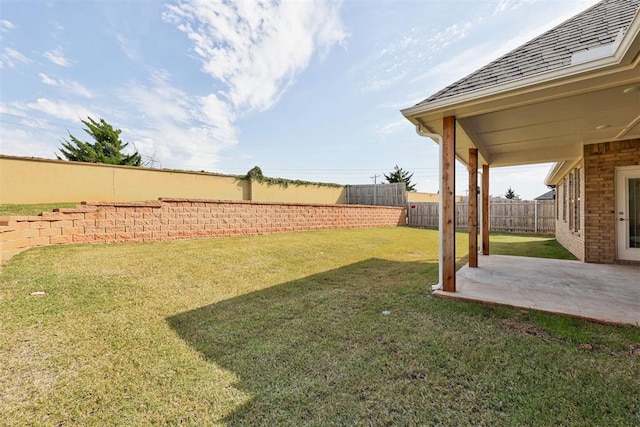 view of yard featuring a patio area