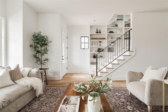 living room featuring light hardwood / wood-style flooring