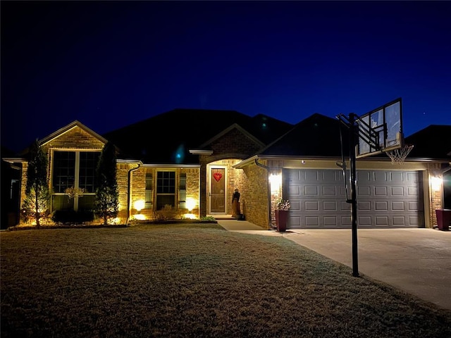 view of front of home with a garage