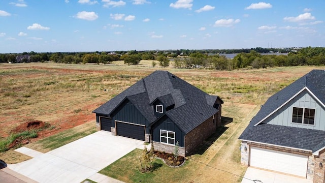 drone / aerial view with a rural view