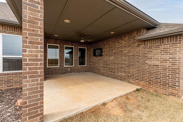 view of patio / terrace with ceiling fan