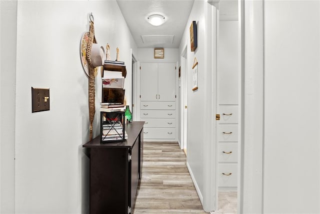 hall featuring light hardwood / wood-style flooring