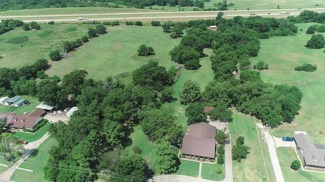 aerial view featuring a rural view