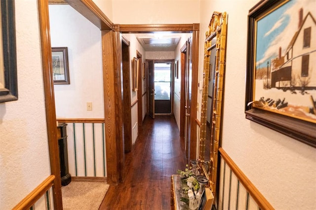 hall featuring dark hardwood / wood-style flooring