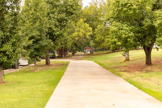 view of community with a lawn