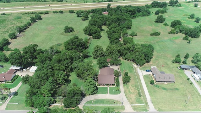 aerial view featuring a rural view