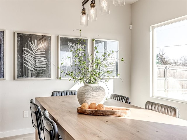 dining room featuring light wood-type flooring