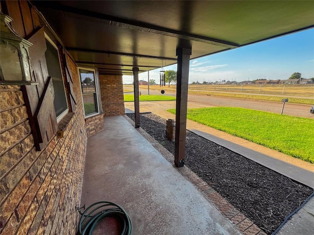 view of patio featuring a rural view