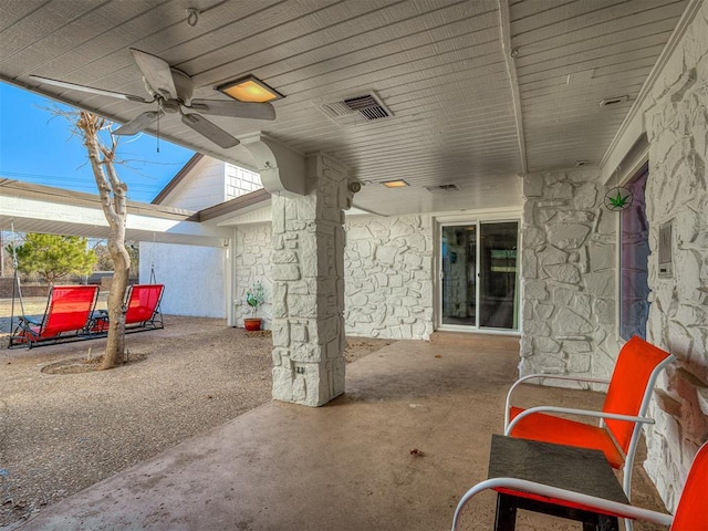 view of patio / terrace with ceiling fan