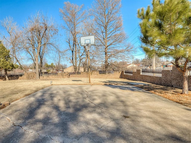 view of patio featuring basketball court