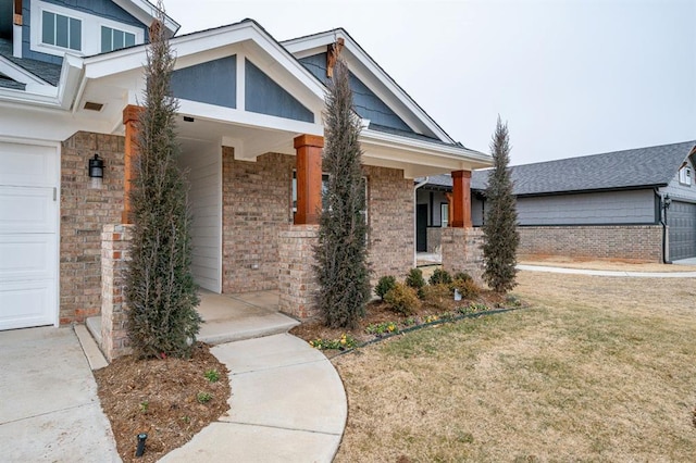 view of front of property with a front yard and a porch