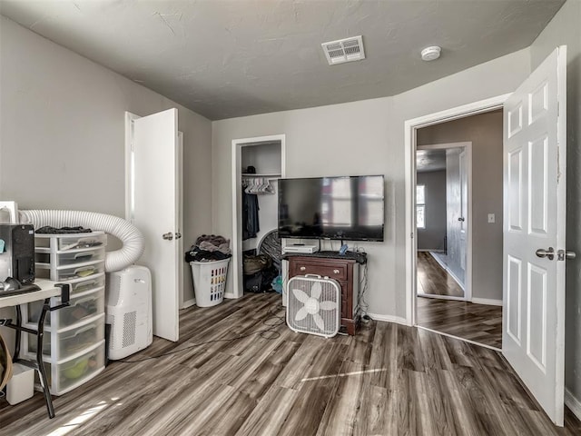 interior space featuring dark wood-type flooring