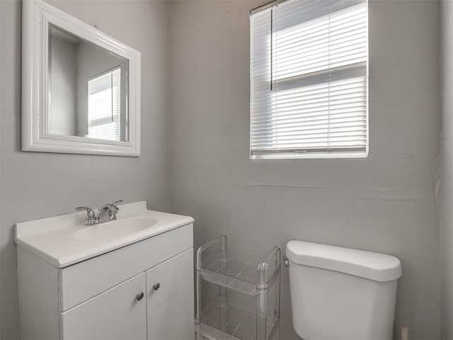 bathroom with toilet and vanity