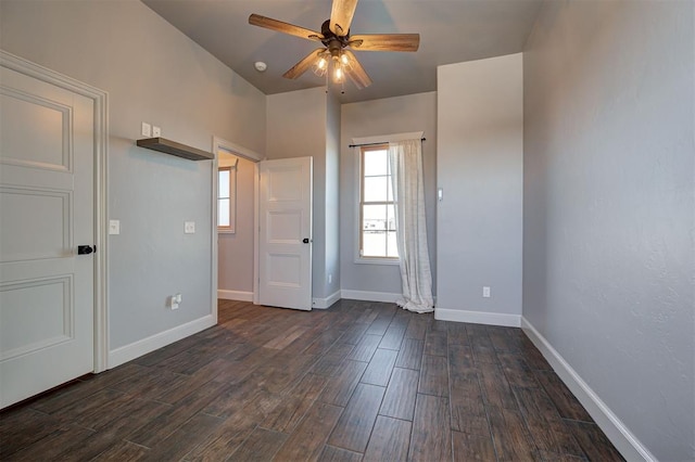 unfurnished room with ceiling fan