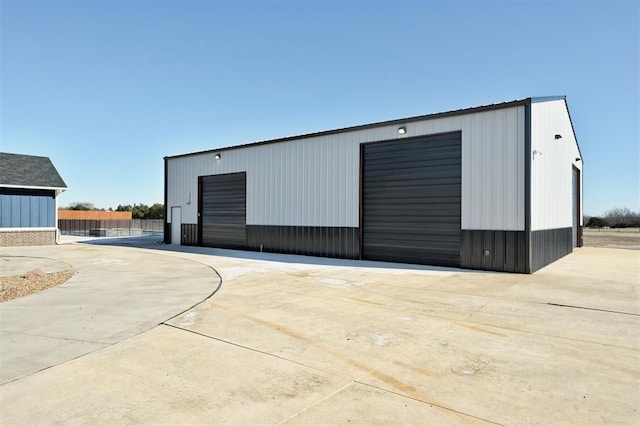 view of outbuilding featuring a garage