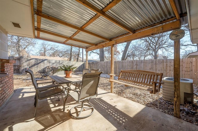 view of patio featuring central AC