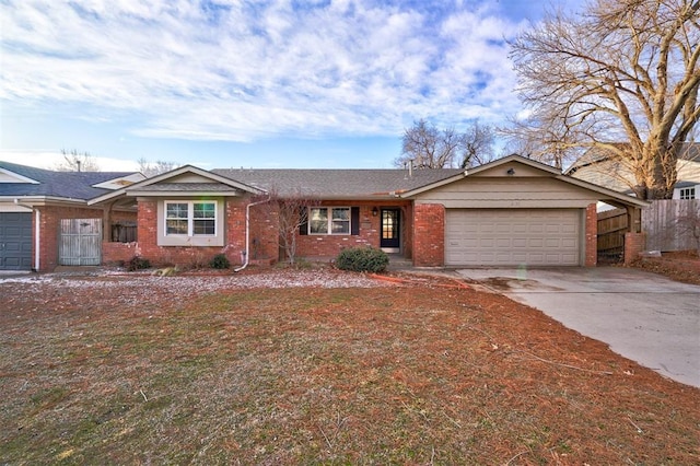 single story home with a garage