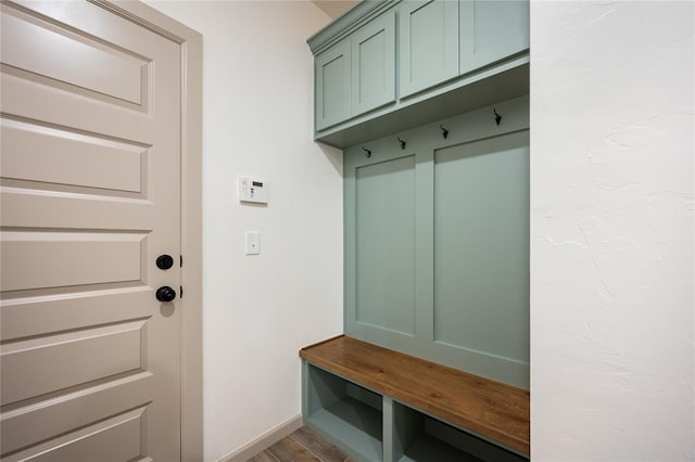4813 Mistywood Ln, Mustang, OK 73064 - mudroom featuring baseboards and wood finished floors