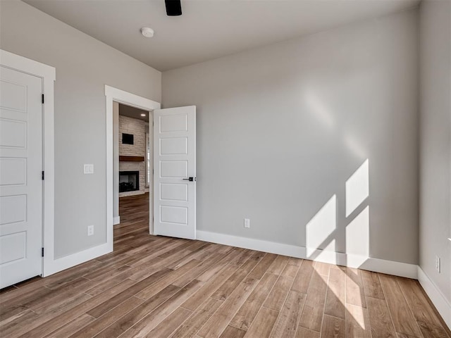 unfurnished bedroom featuring light hardwood / wood-style flooring