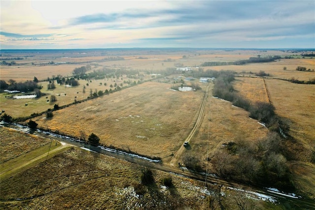 drone / aerial view with a rural view