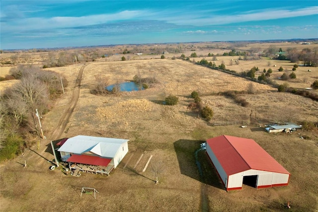 bird's eye view with a rural view