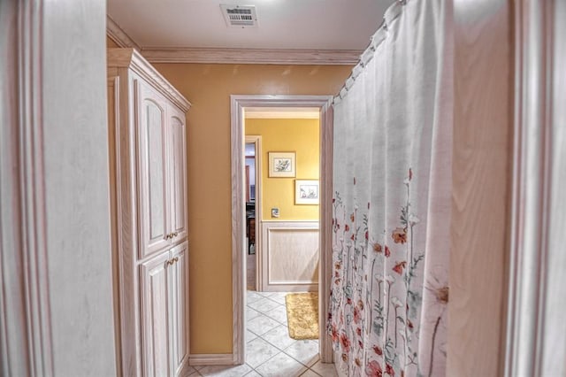 344 Millbrook Dr, Norman, OK 73072 - bathroom with ornamental molding and tile patterned flooring