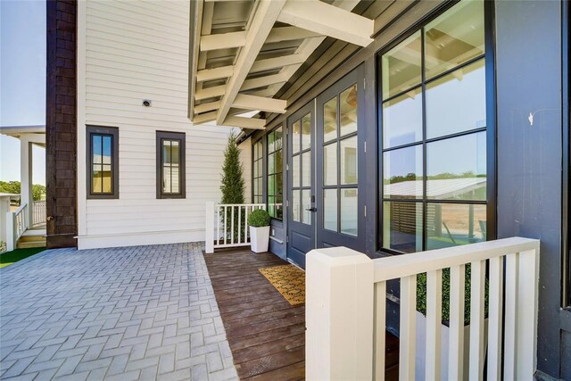 exterior space featuring french doors