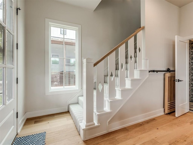 56 Center Ln, Carlton Landing, OK 2023 - staircase with wood finished floors
