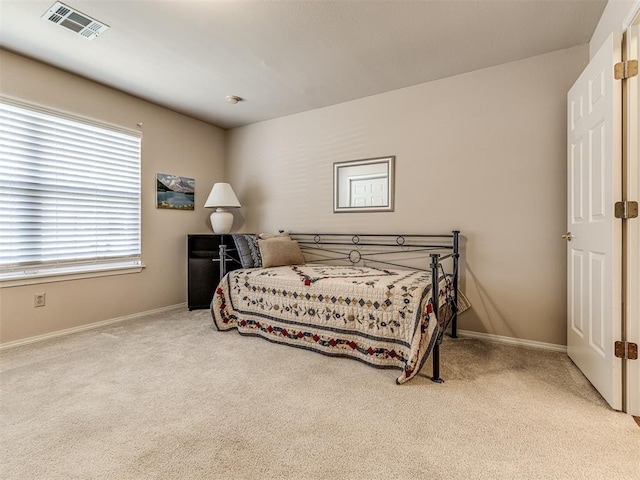 bedroom with carpet floors