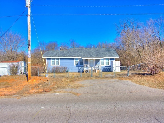 view of single story home