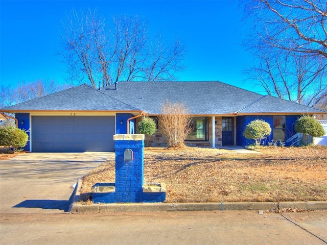 single story home with a garage