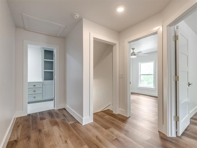 hallway featuring light hardwood / wood-style floors