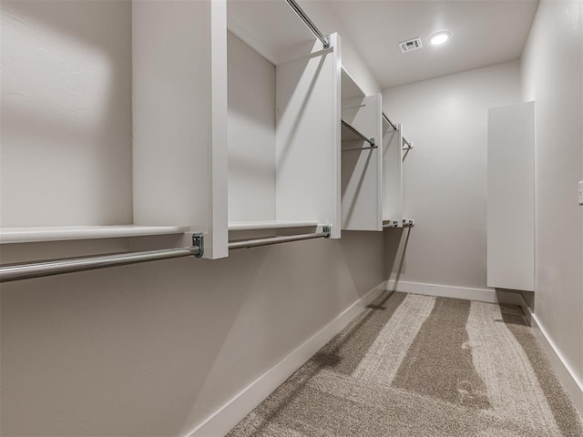 spacious closet with carpet flooring