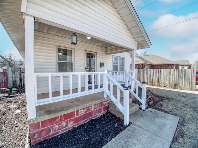 property entrance with a porch