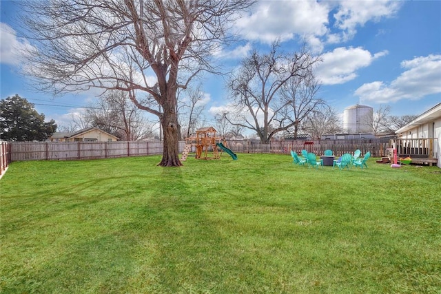 view of yard featuring a playground