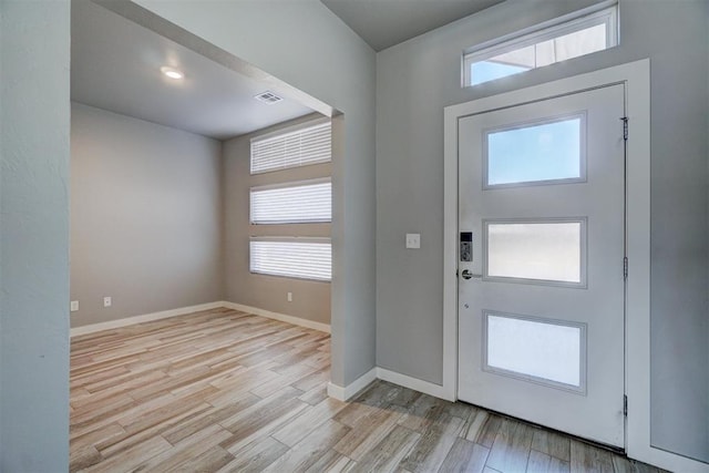 foyer featuring light hardwood / wood-style floors