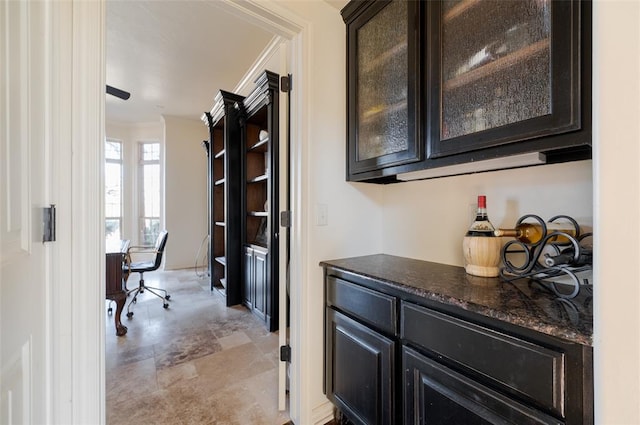 interior space featuring crown molding