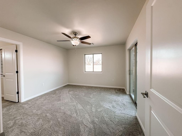 210 S Noble Ave, Hinton, OK 73047 - unfurnished bedroom featuring carpet flooring, baseboards, and a ceiling fan