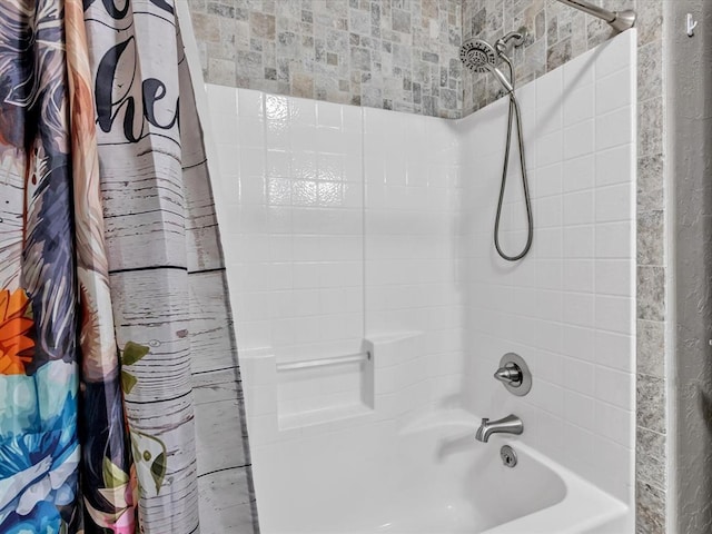 bathroom featuring shower / bath combination with curtain