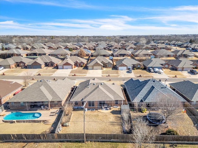 aerial view with a residential view